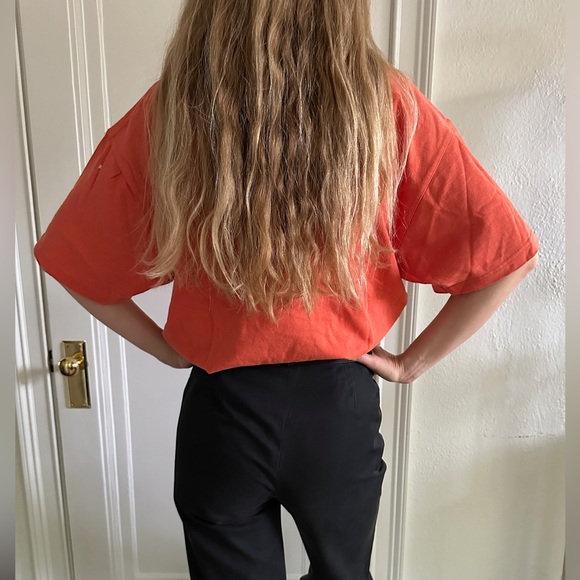 Saucony Athletic Orange Tee with embroidery size S, oversized fits like a L - Picture 4 of 6